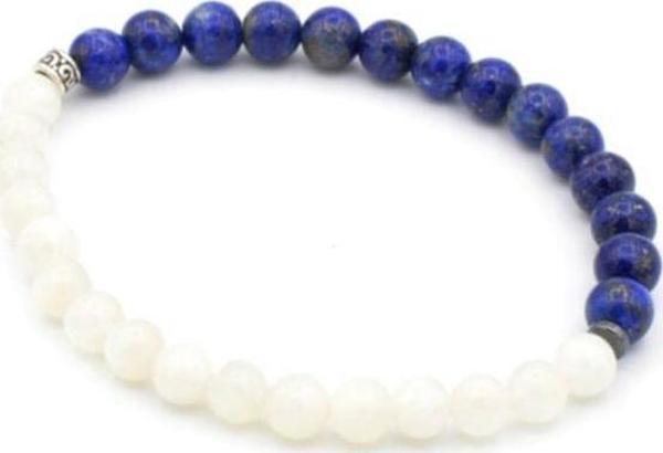 Doğal Lapis Lazuli Ve Ay Taşı Bileklik 1.kalite Doğal Taş - Image 1