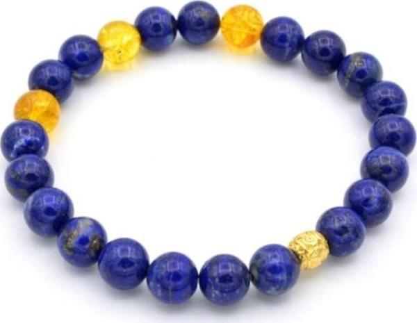 Doğal Lapis Lazuli Ve Sitrin Taşı Bileklik 1.kalite 001 - Image 1