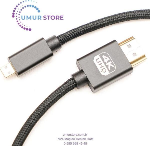Micro HDMI To HDMI Kablo 4K 60Hz 3m - Image 1