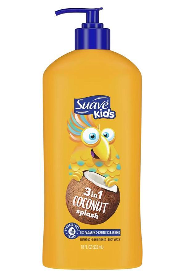 Suave Kids Coconut Splash 3’ü 1 Arada Çocuk Şampuanı Saç Kremi ve Duş Jeli 532ML - Image 1