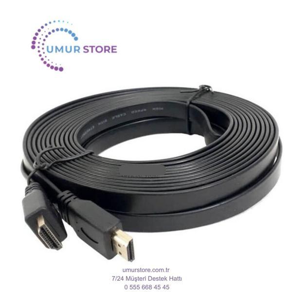 HDMI Kablo 4K Full Hd 3D Destekli 3840*2160 Yassı Flat Slim Kablo 10 Metre - Image 1