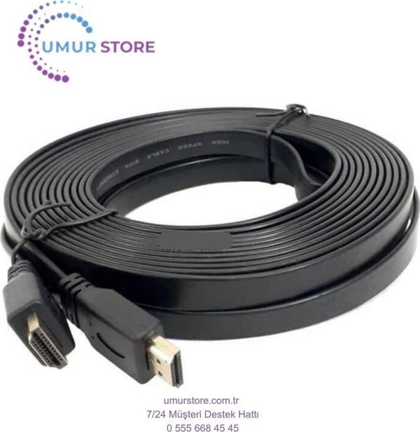 HDMI Kablo 4K Full Hd 3D Destekli 3840*2160 Yassı Flat Slim Kablo 10 Metre - Image 1