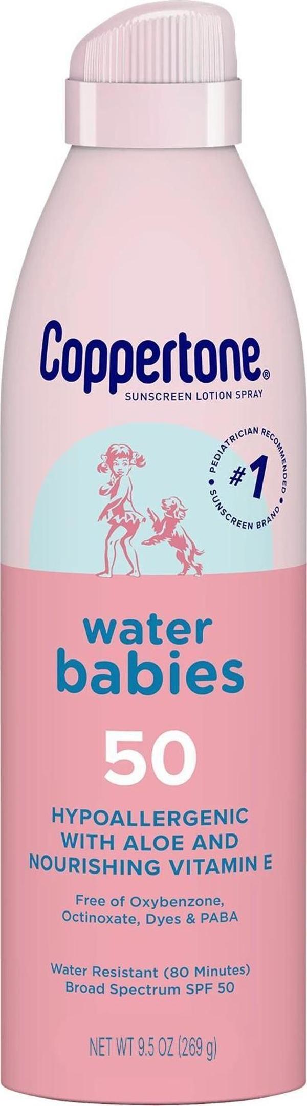 Coppertone Water Babies SPF50 Bebekler İçin Güneş Spreyi 269GR - Image 1