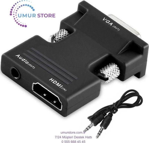 Ses Destekli HDMI To Vga Kablo Çevirici Dönüştürücü - Image 1