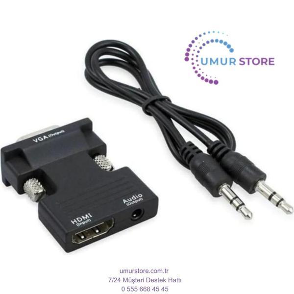 Ses Destekli HDMI To VGA Dönüştürücü Adaptör - Image 1