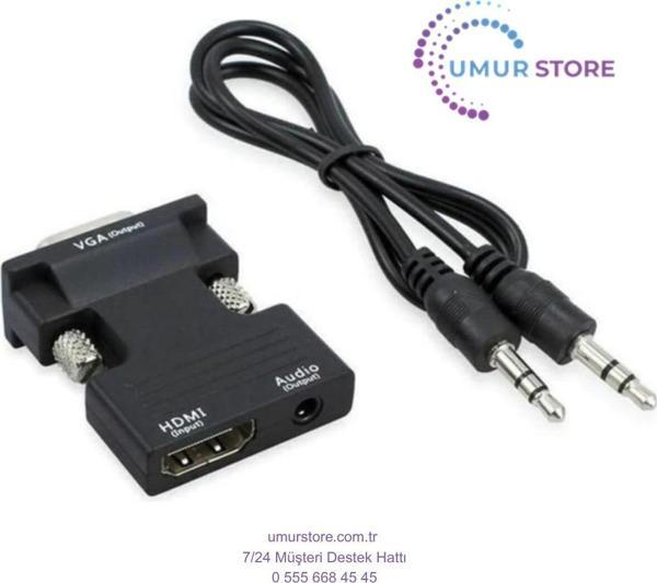 Ses Destekli HDMI To VGA Dönüştürücü Adaptör - Image 1