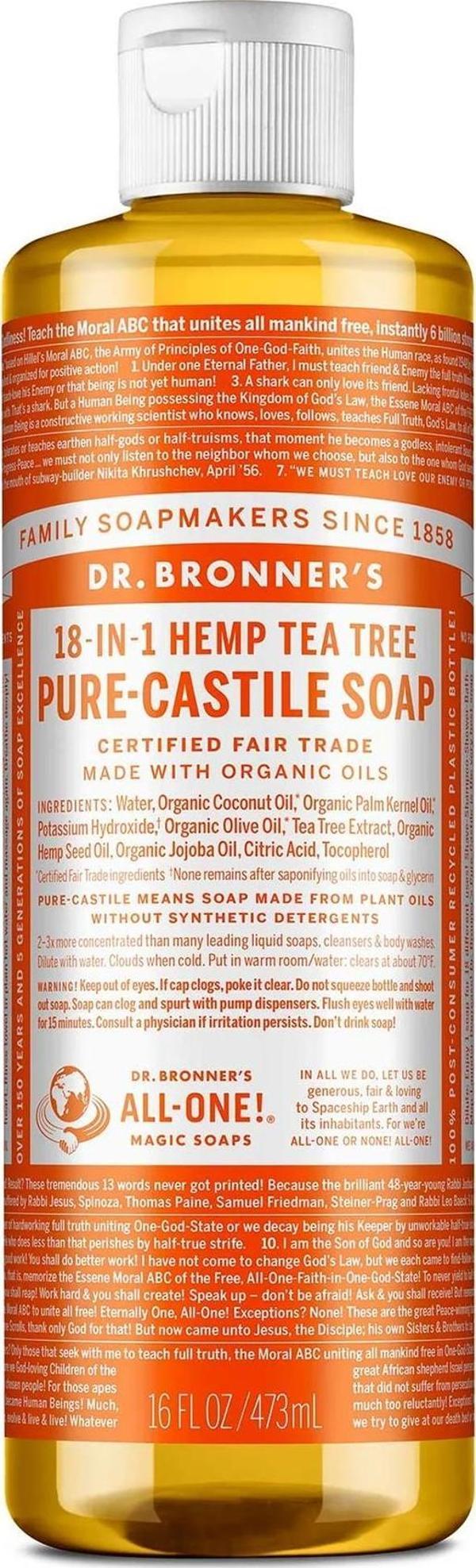 Dr.Bronner's Çok Amaçlı Sıvı Sabun Çay Ağacı Kokulu 473ML - Image 1