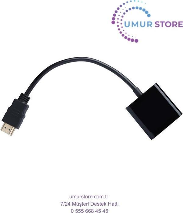 HDMI to VGA Dijital - Analog, Full HD 1080P,Tak Çalıştır Görüntü Dönüştürücü Kablo - Image 1