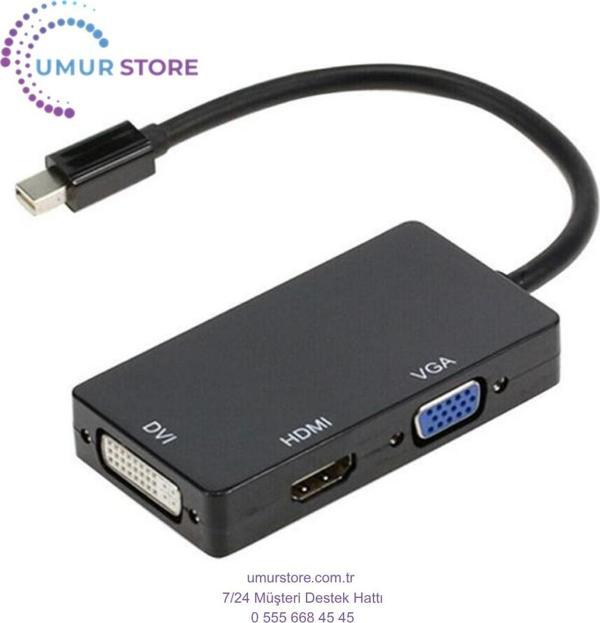 Mini Displayport To HDMI Dvi Vga Kablo Çevirici Dönüştürücü Thunderbolt Adaptör - Image 1