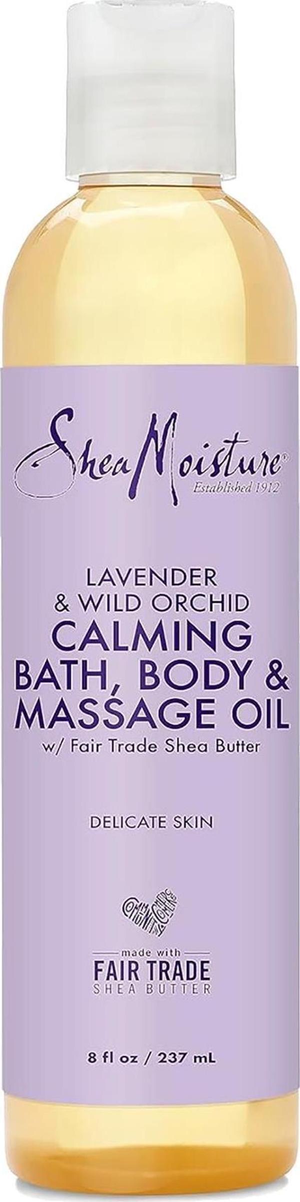 Shea Moisture Lavender & Wild Orchid Banyo, Vücut ve Masaj Yağı 237ML - Image 1