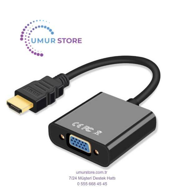 HDMI To VGA Kablo Çevirici Dönüştürücü Görüntü Aktarıcı - Image 1