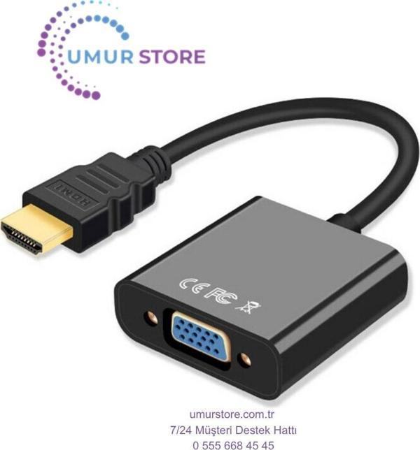 HDMI To VGA Kablo Çevirici Dönüştürücü Görüntü Aktarıcı - Image 1