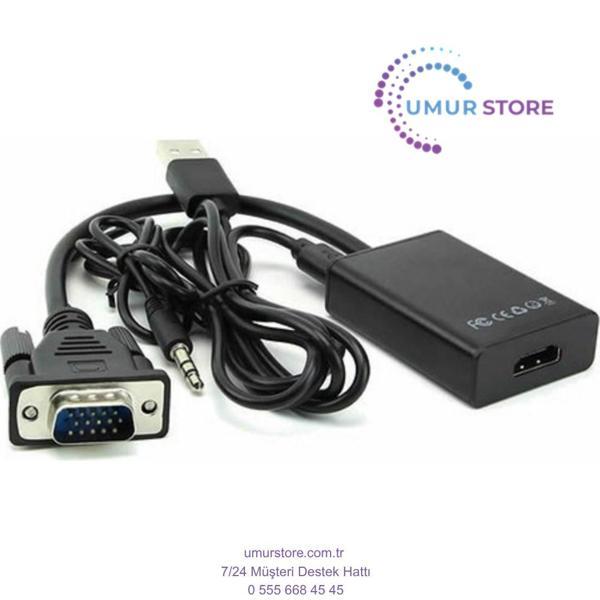 Vga To Hdmi Kablo Dönüştürücü Görüntü Ve Ses Çevirici - Image 1