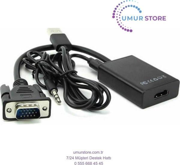 Vga To Hdmi Kablo Dönüştürücü Görüntü Ve Ses Çevirici - Image 1