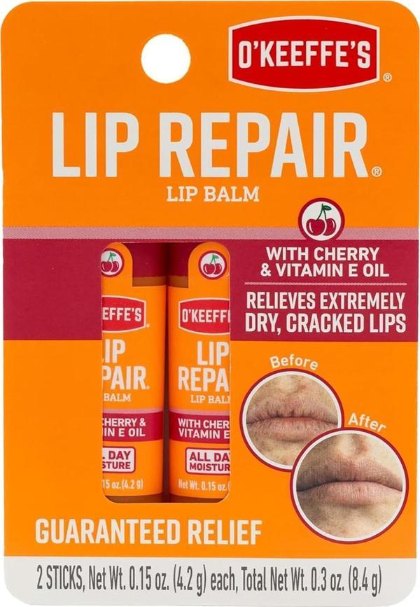 O'Keeffe's Lip Balm Kiraz ve E Vitamini Yağlı Onarıcı Dudak Kremi 2x4.2GR - Image 1