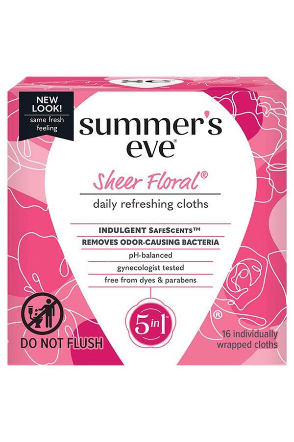 Summers Eve Sheer Floral Özel Bölge Temizlik Mendili 16 Adet - Image 1