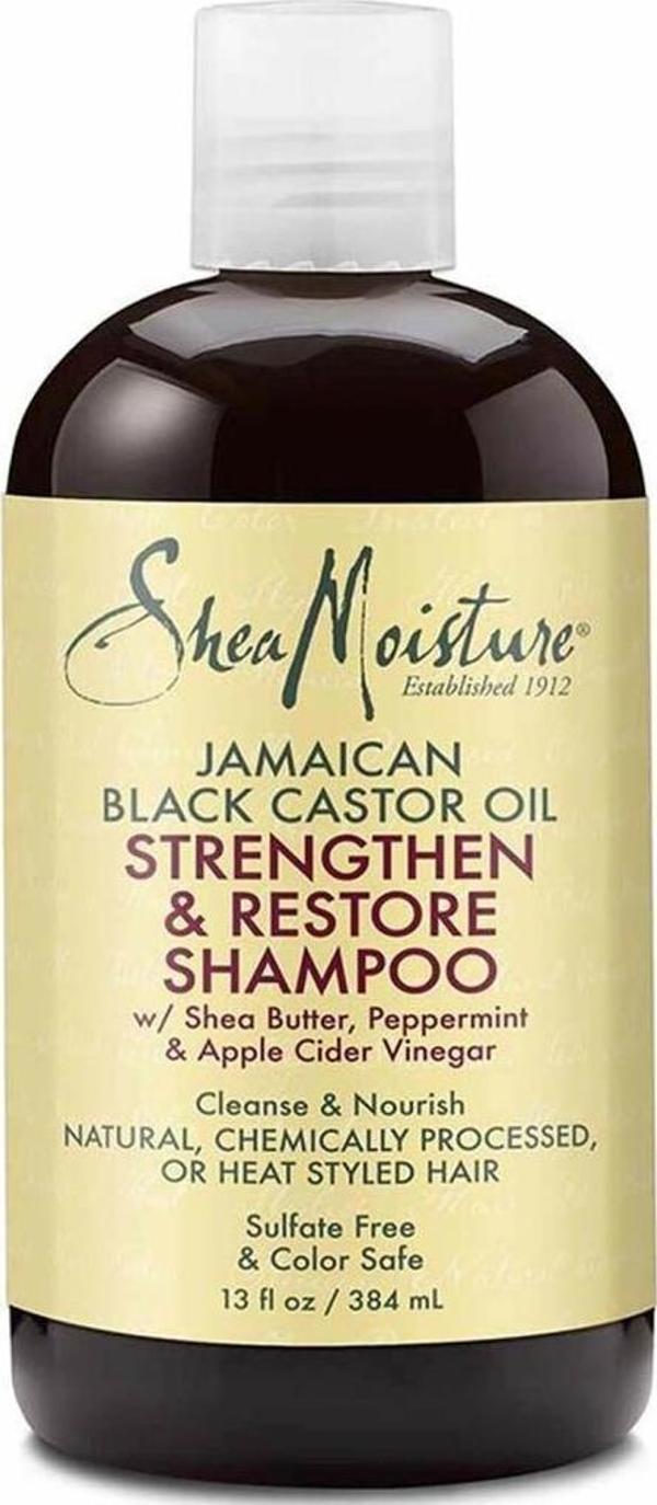 Shea Moisture Jamaican Black Castor Oil Güçlendirici ve Onarıcı Şampuan 384ML - Image 1