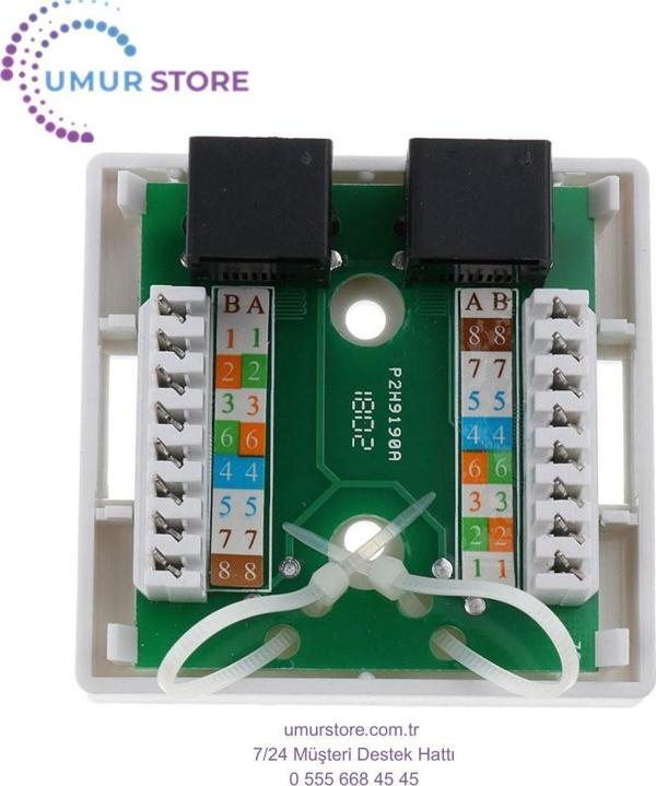 2 Adet 2-Port CAT5E Duvar Yüzey Dağı Kompakt Kutu Ağ Internet Kablosu - Image 1