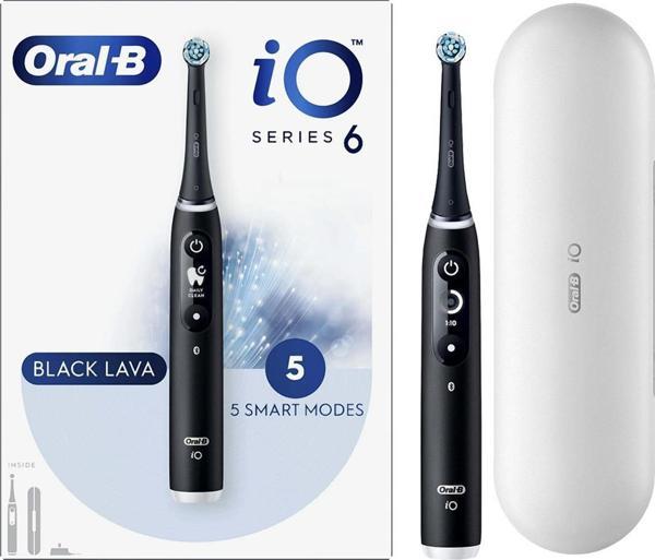 Oral-B iO Series 6 Black Lava Bluetooth Şarjlı Diş Fırçası - Image 1