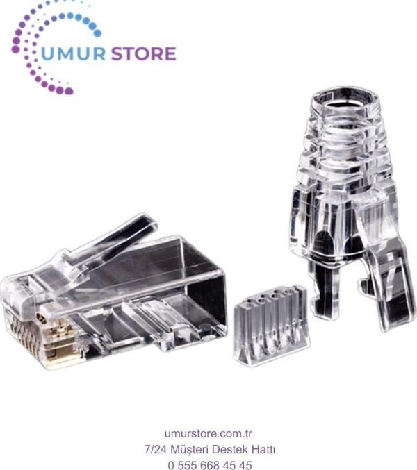50 Adet Cat6 RJ45 Konektörü Utp Kablo Ethernet Jakı 8P8C Ağ Cat 6 Modüler Fişler 6.5mm RJ45 Kapaklı - Image 1