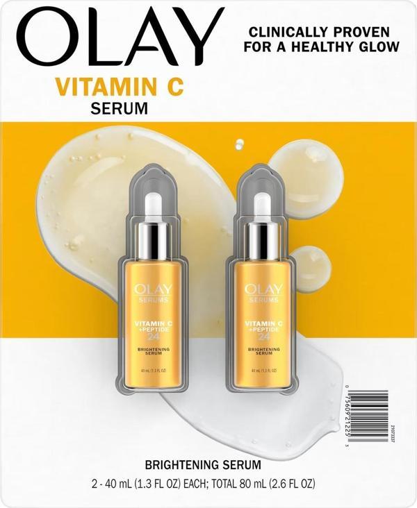 Olay Vitamin C Aydınlatıcı Yüz Serumu 2x40ML - Image 1