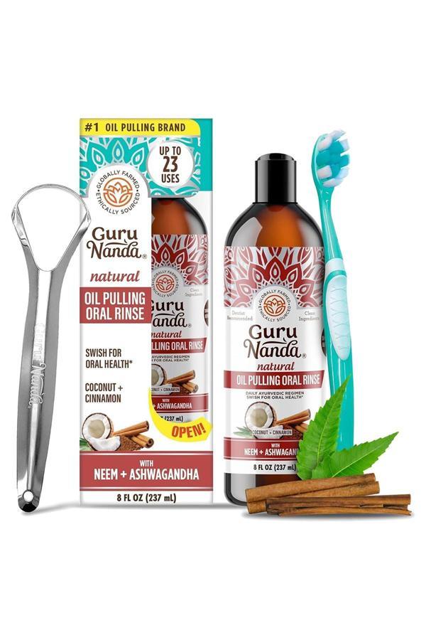 GuruNanda Coconut + Cinnamon Ağız Bakım Suyu 237ML - Image 1