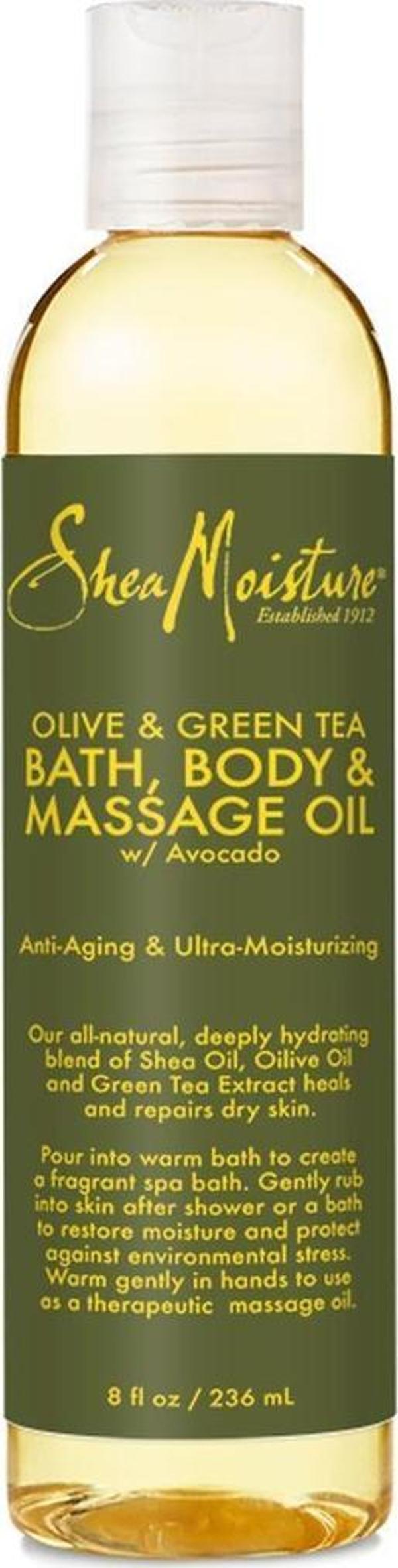 Shea Moisture Zeytin ve Yeşil Çaylı Banyo, Vücut ve Masaj Yağı 236ML - Image 1