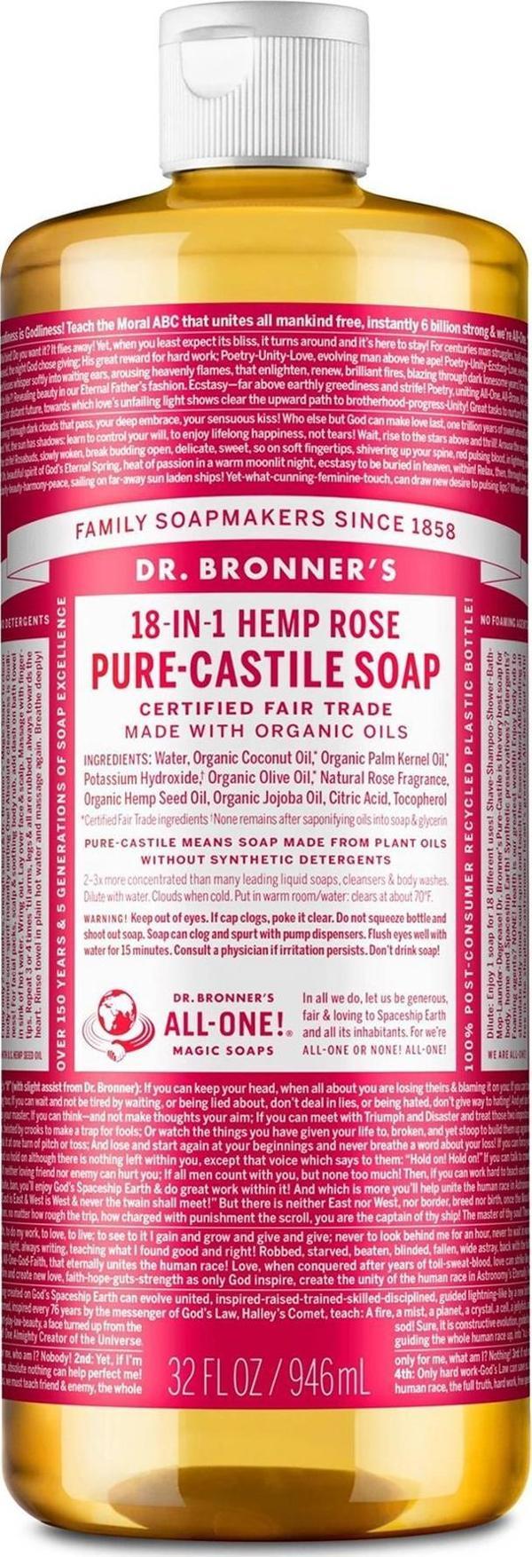 Dr.Bronner's Çok Amaçlı Sıvı Sabun Gül Kokulu 946ML - Image 1