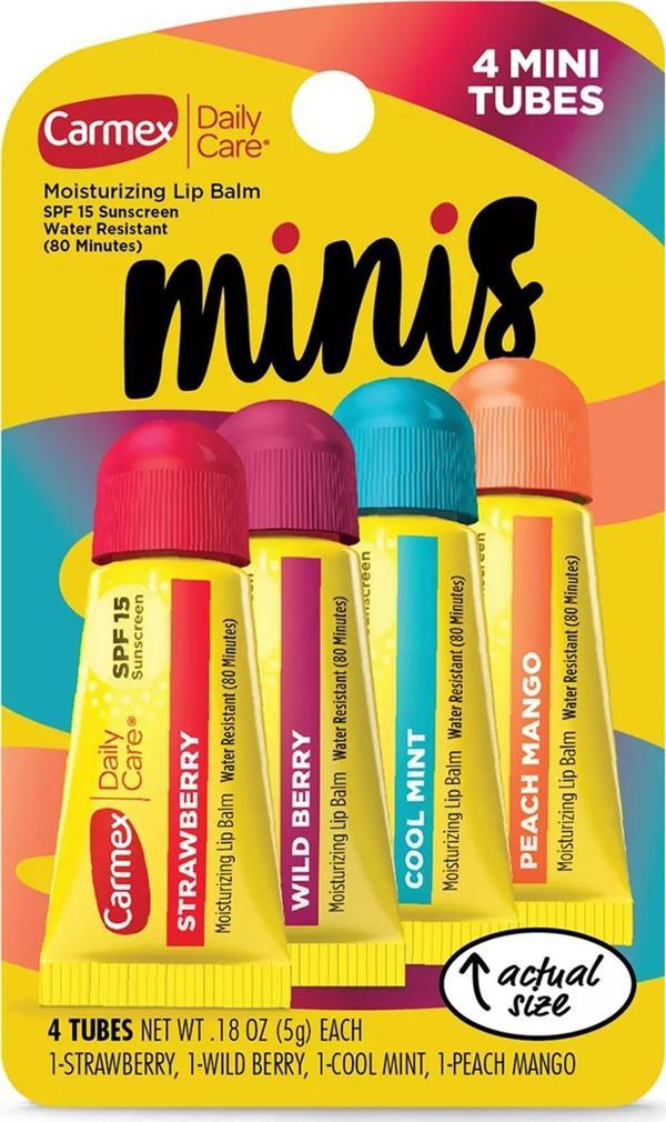Carmex Minis SPF15 Dudak Balsamı Çeşit Paketi 4 Adet - Image 1