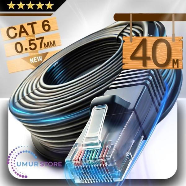 40 Metre Internet Kablosu/Cat6 23AWG Utp 0,57mm/İki Kat Korumalı/ethernet kablosu 40 metre/iç Dış Me - Image 1