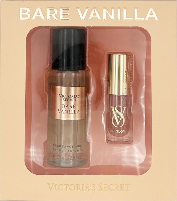 Victoria's Secret Bare Vanilla Mini Vücut Spreyi ve Peony Parlatıcı Dudak Yağı Set - Image 1