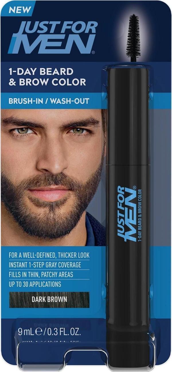Just For Men 1 Günlük Geçici Sakal ve Kaş Boyası Koyu Kahverengi 9ML - Image 1