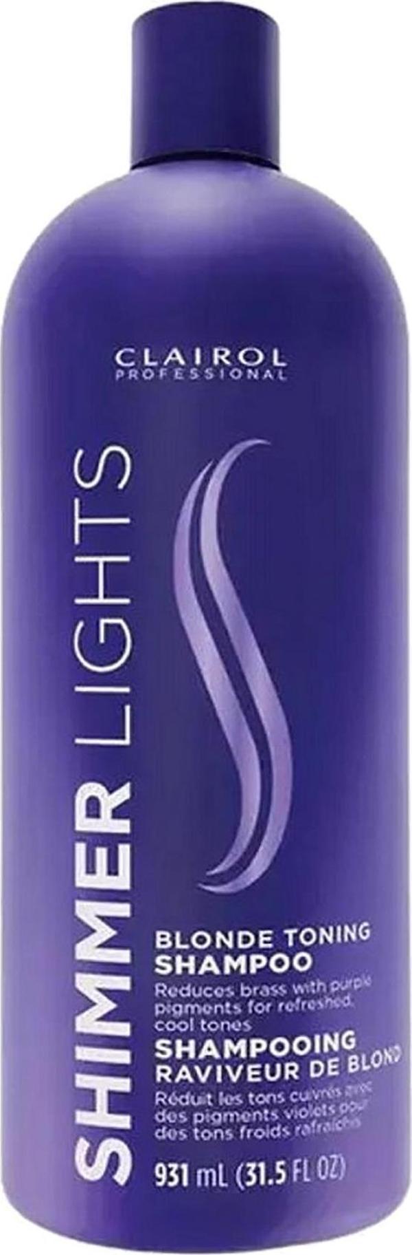 Clairol Shimmer Lights Sarı Saçlar İçin Tonlayıcı Mor Şampuan 931ML - Image 1