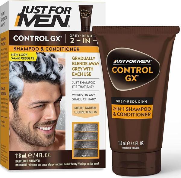 Just For Men ControlGX Gri Saçları Koyulaştıran 2in1 Şampuan 118ML - Image 1