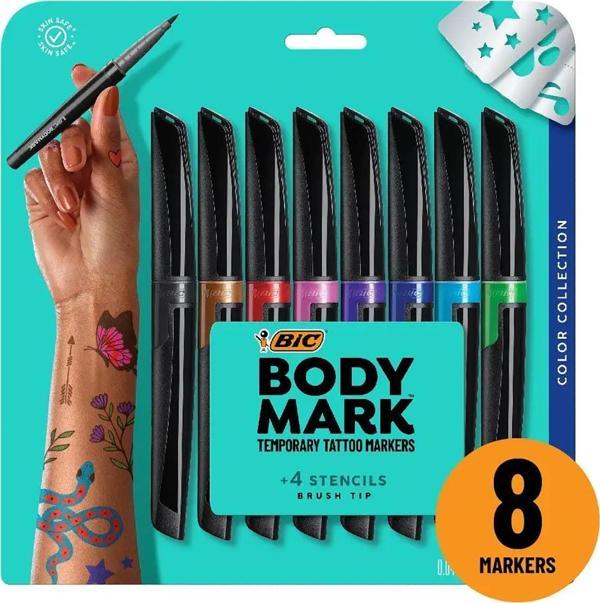Bic Brush Tip Geçici Dövme Kalemi Seti 8 Adet - Image 1