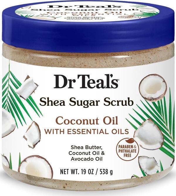 Dr.Teal's Shea Sugar Scrub Coconut Oil Vücut Şeker Peeling 538GR - Image 1