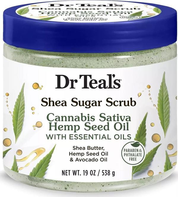 Dr.Teal's Shea Sugar Scrub Hemp Seed Oil Vücut Şeker Peeling 538GR - Image 1