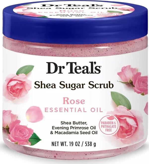 Dr.Teal's Shea Sugar Scrub Rose Vücut Şeker Peeling 538GR - Image 1