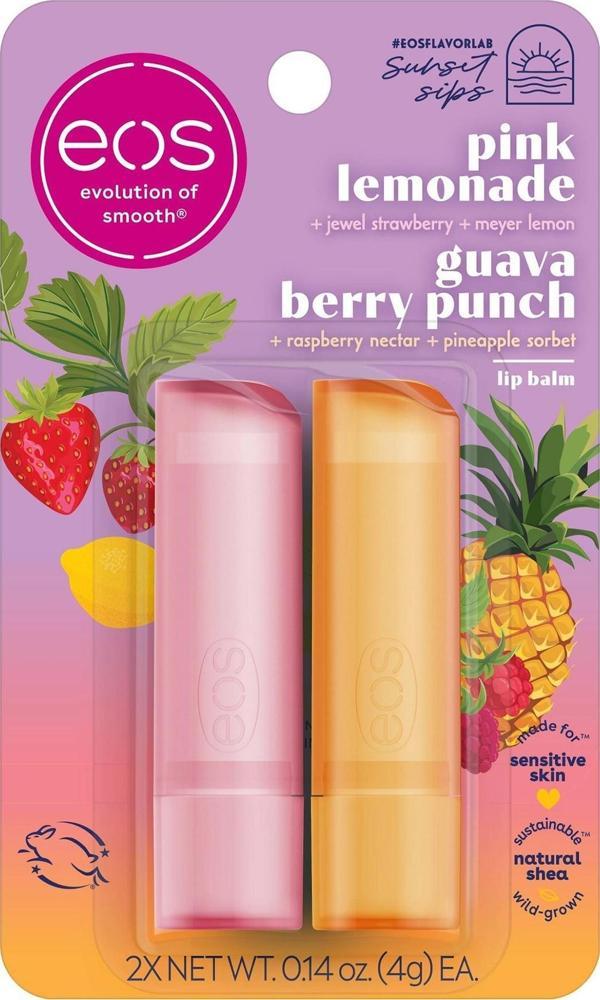 EOS Lip Balm Pink Lemonade + Guava Berry Punch 2'li Dudak Balsamı 2x4GR - Image 1