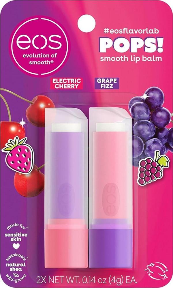 EOS Electric Cherry + Grape Fizz 2'li Dudak Balsamı 2x4GR - Image 1