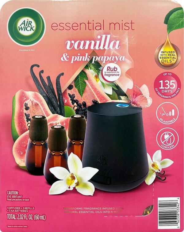Air Wick Essential Mist Otomatik Hava Tazeleyici Kit Vanilya ve Pembe Papaya - Image 1