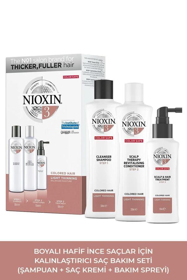 Nioxin System Kit 3 - Boyalı Hafif İnce Saçlar İçin Kalınlaştırıcı Bakım - Image 1