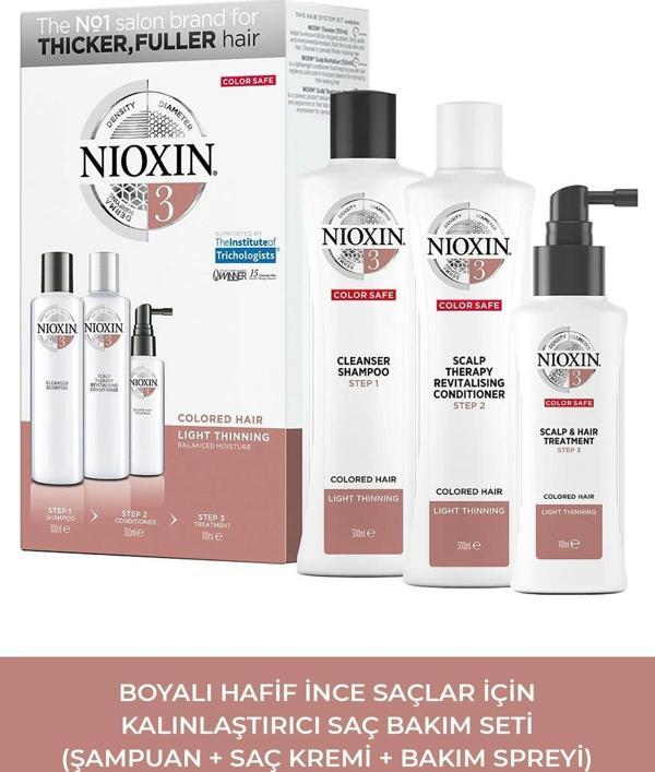 Nioxin System Kit 3 - Boyalı Hafif İnce Saçlar İçin Kalınlaştırıcı Bakım - Image 1