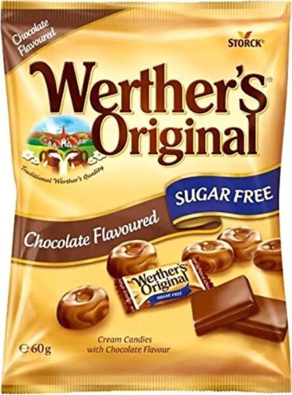 Werther's Original Chocolate Flavour Sugar Free Şekerleme 60GR - Image 1
