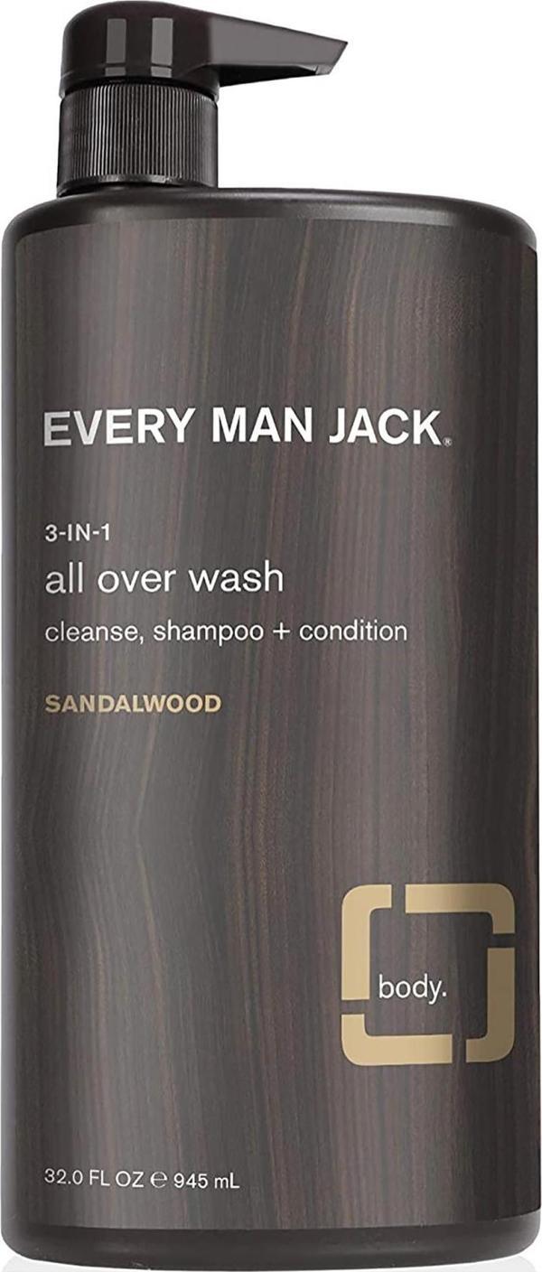 Every Man Jack 3in1 Sandalwood Şampuan + Saç Kremi + Vücut Şampuanı 945ML - Image 1