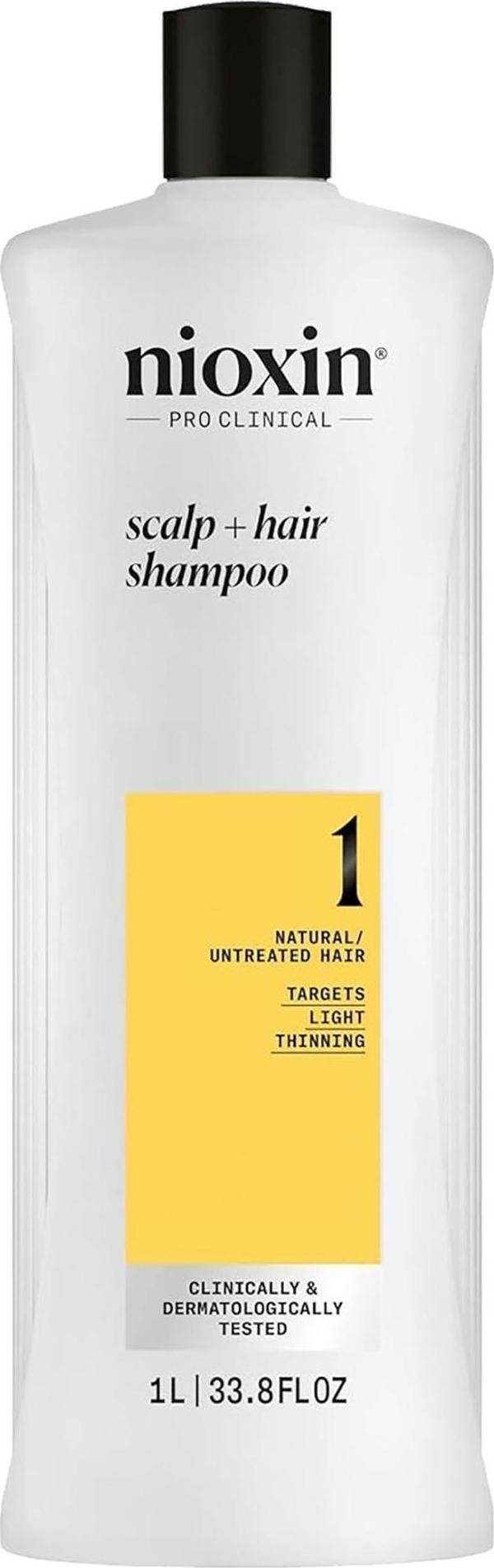 Nioxin System 1 Şampuan - İşlem Görmemiş Hafif İnce Saçlar İçin Kalınlaştırıcı Bakım 1000ML - Image 1