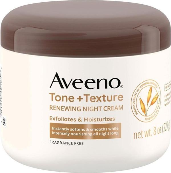 Aveeno Tone + Texture Eksfoliye Edici ve Nemlendirici Gece Vücut Kremi 227GR - Image 1