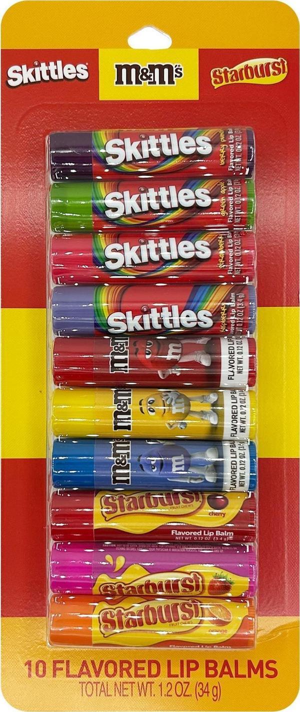 Taste Beauty Skittles M&M's Starburst Lip Balm Dudak Balsamı Çeşit Paketi 10 Adet - Image 1