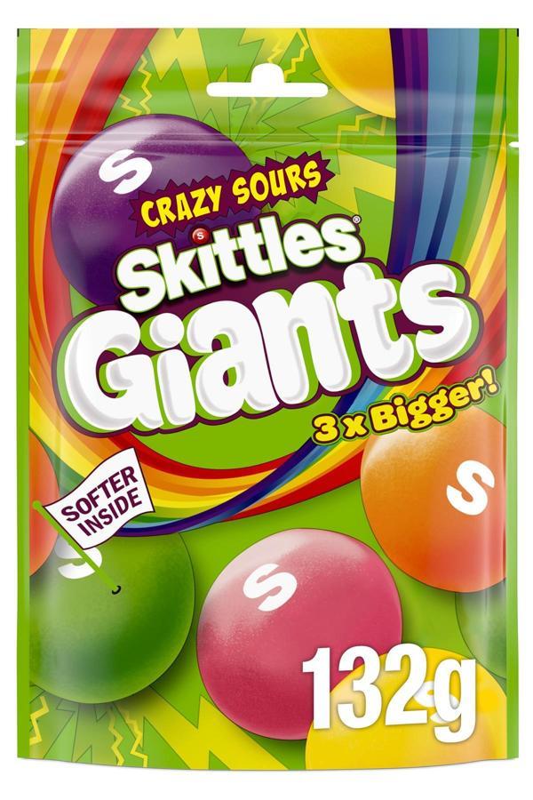 Skittles Giants Crazy Sours Ekşi Meyve Aromalı Büyük Draje Şekerleme 132GR - Image 1