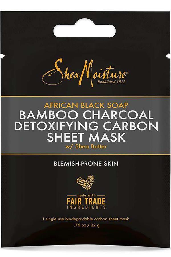 Shea Moisture Afrika Siyah Sabunu ve Bambu Kömürü Detoks Yaprak Maske Tek Kullanımlık - Image 1